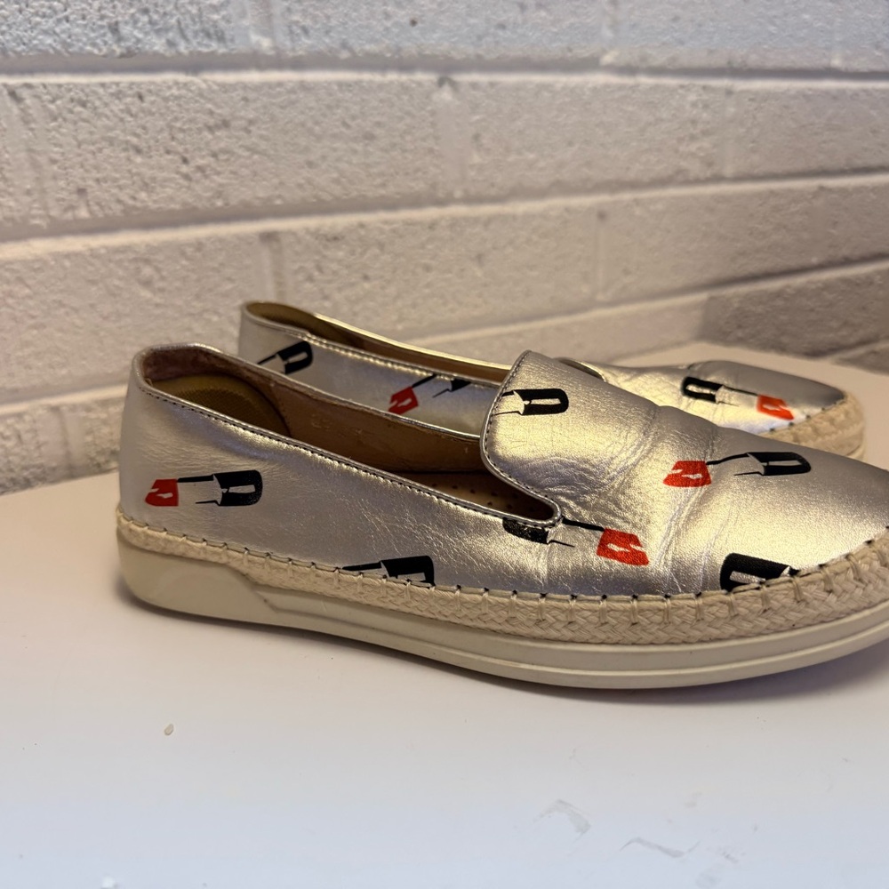 Silver Espadrille Slip-On Sneakers LipStick Metallic - Picture 4 of 11